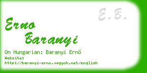 erno baranyi business card